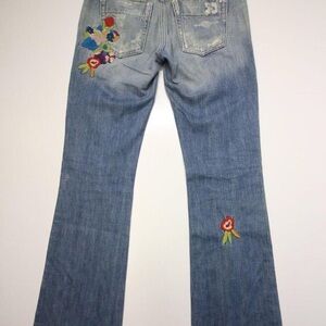 Joe's Jeans Blue Flare Embroidered Denim